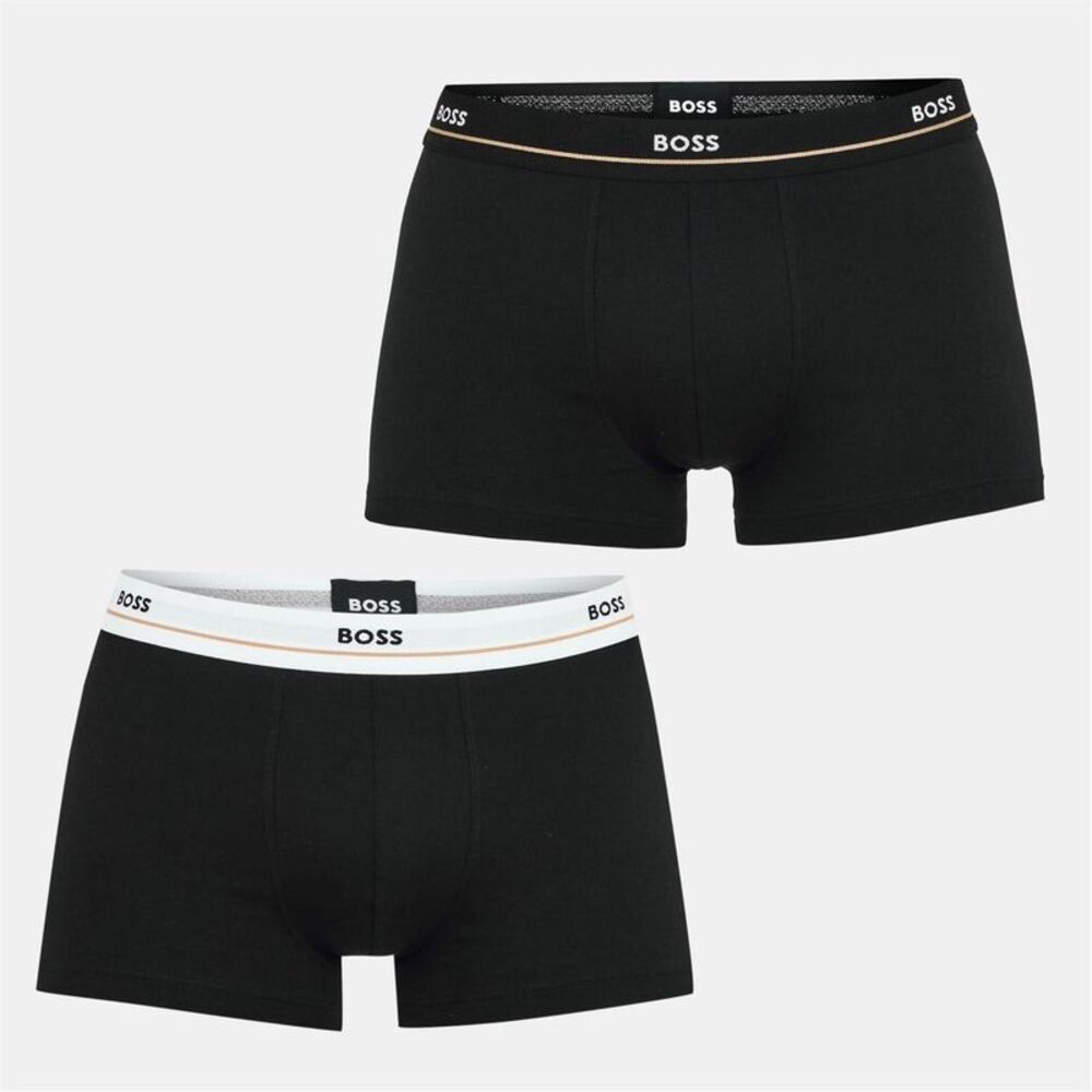 Boss Mens Plain Boxer Shorts (Pack of 5) / Black/White